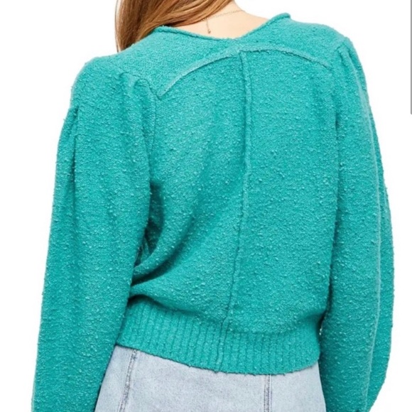 Free People Reverie V-Neck Sweater BLACK NWT $108 - Picture 2 of 5